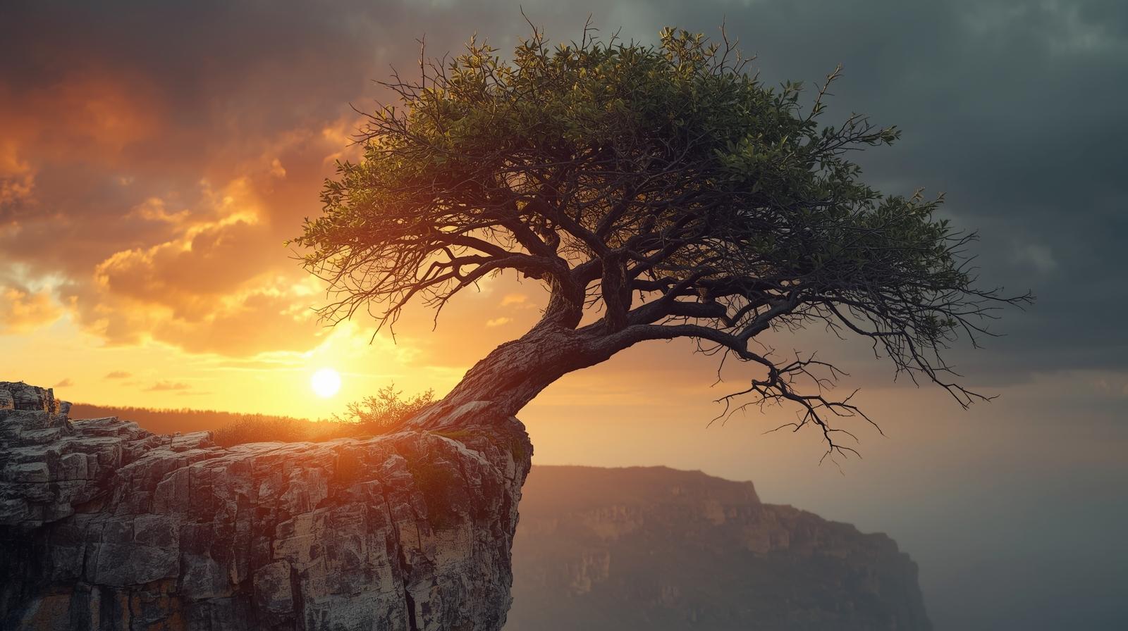 Ein Baum im Sonnenaufgang